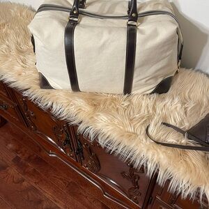 Stylish Cream and Brown Men's Bag